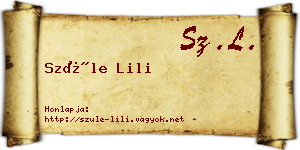 Szüle Lili névjegykártya