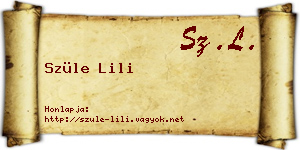 Szüle Lili névjegykártya